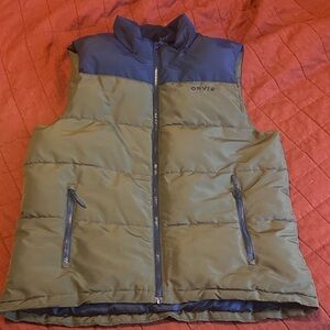 Like New Orvis Olive and Navy Puffer Down Vest